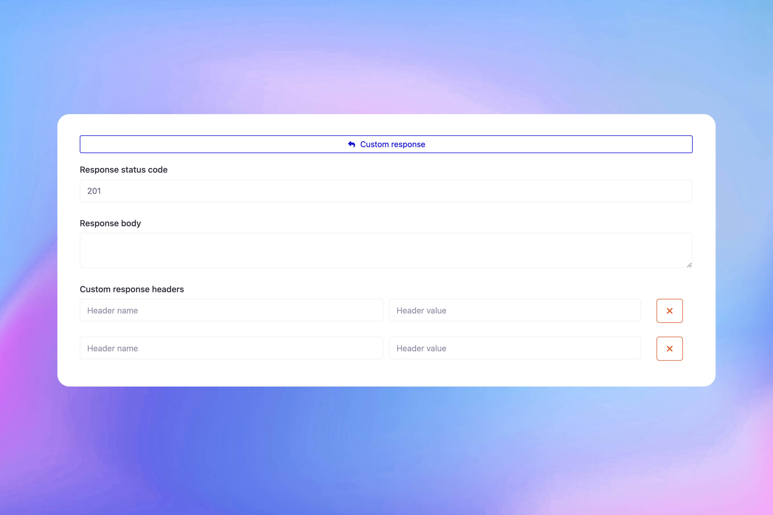 Capture d'écran de la fonctionnalité de réponses HTTP personnalisées du moniteur de l'application